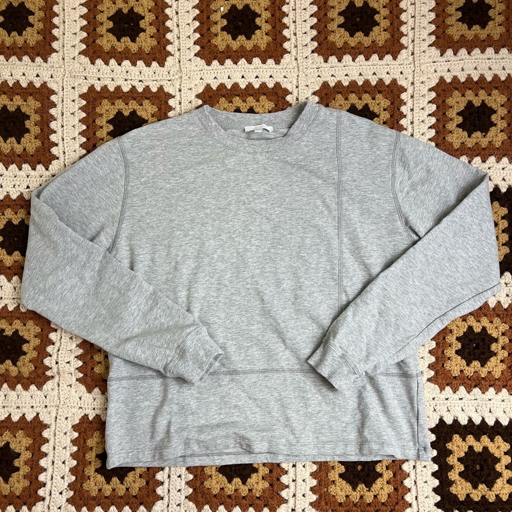 Calme by Johnny Was Blocked Grey Oversized Lightweight Grey Sweatshirt XS